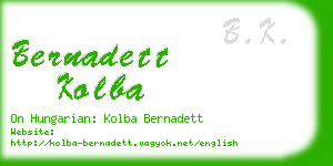 bernadett kolba business card